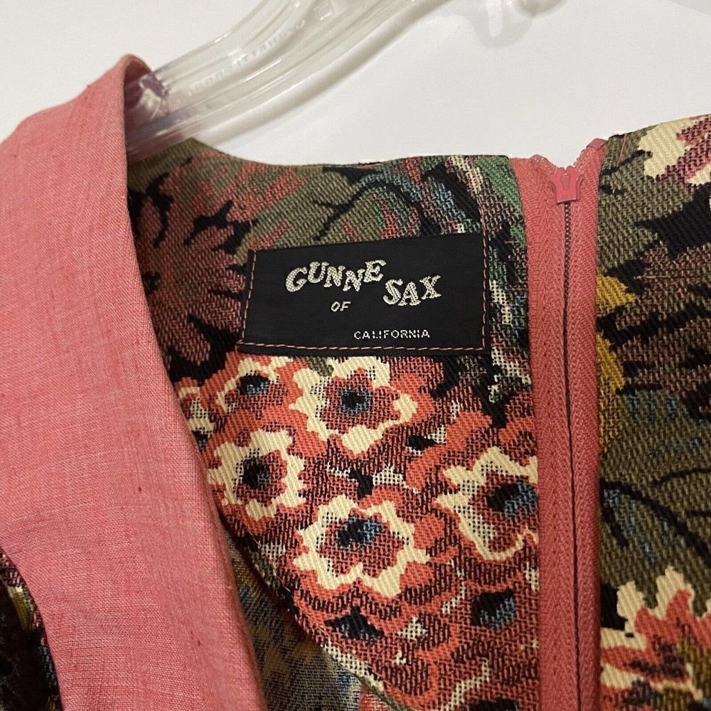 Gunne Sax Rare Vintage 1969 black label renaissance Tapestry Floral red dress - Picture 6 of 10